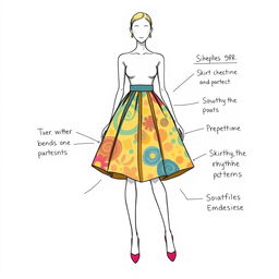 A clean illustration featuring a fashion design sketch of a round body shape silhouette