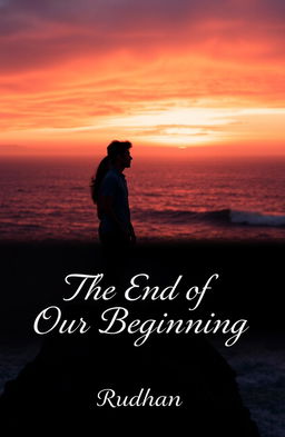A poignant and emotional scene depicting the themes of love and breakup, featuring a couple standing on the edge of a picturesque cliff during a stunning sunset