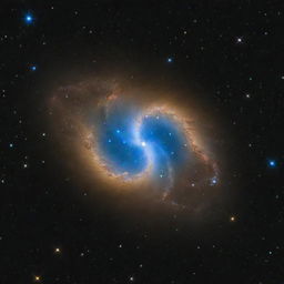 An O-type star radiating a dazzling blue-white light, positioned prominently amidst a vibrant stellar nursery in a far-off galaxy