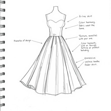 Stylish Skirt Designs for Round Body Shapes: High-Low & A-Line Sketches