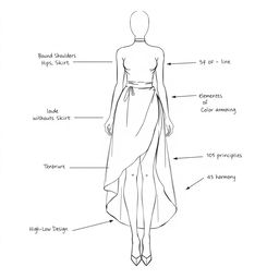 A sketch of a silhouette illustrating a round body shape with broad shoulders and slim hips without a defined waist