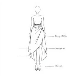 A sketch of a silhouette illustrating a round body shape with broad shoulders and slim hips without a defined waist