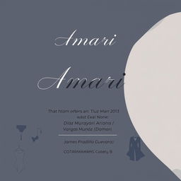 A stylish and professional project cover design for 'Amari', a clothing store