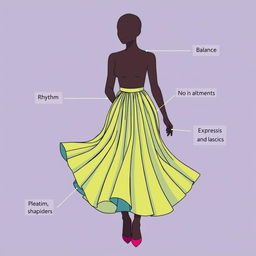 A detailed illustration featuring a silhouette of a round body shape with broad shoulders and slim hips, distinctly showing no defined waist