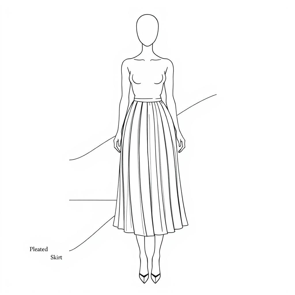 A clean and elegant silhouette of a round body shape, showcasing broad shoulders and slim hips with no defined waist