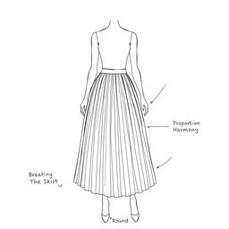 A clean and elegant silhouette of a round body shape, showcasing broad shoulders and slim hips with no defined waist