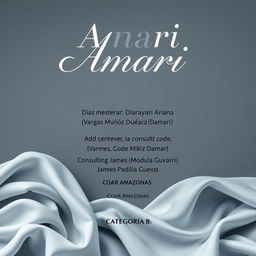 A chic and eye-catching cover design for a fashion project titled "Amari"