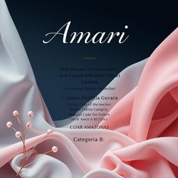 A chic and eye-catching cover design for a fashion project titled "Amari"