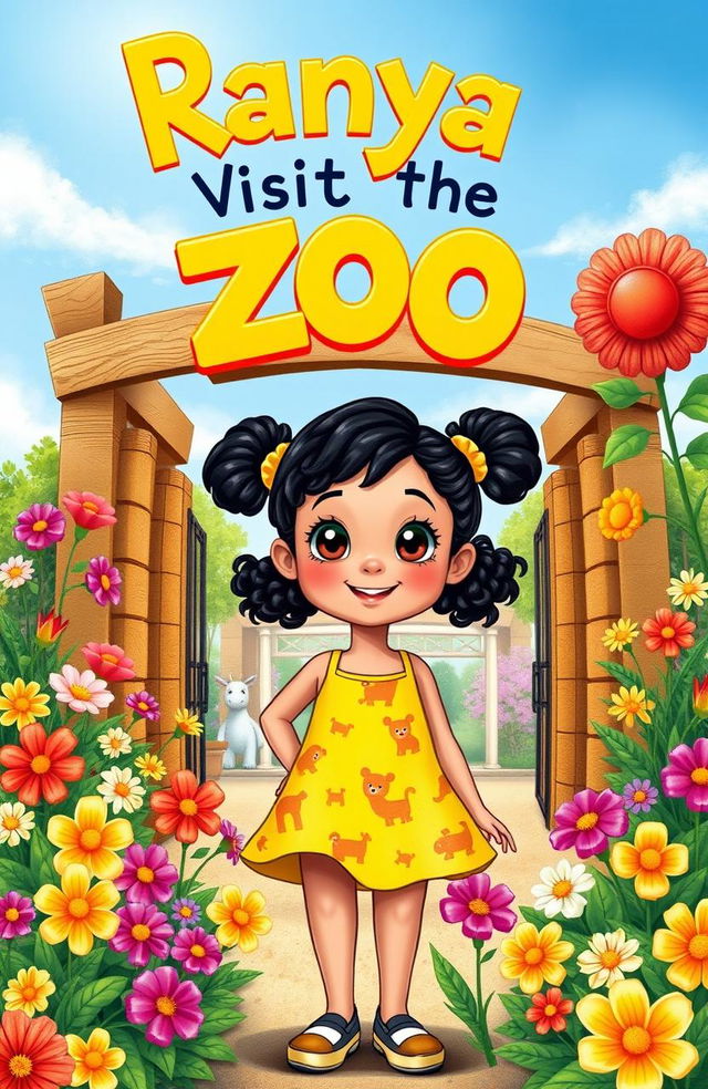 A colorful cover illustration depicting Ranya, a bright-eyed fair girl with curly black hair stylishly tied in pigtails