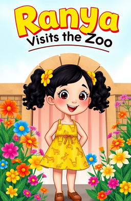 A colorful cover illustration depicting Ranya, a bright-eyed fair girl with curly black hair stylishly tied in pigtails