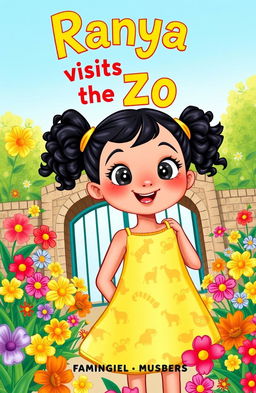 A colorful cover illustration depicting Ranya, a bright-eyed fair girl with curly black hair stylishly tied in pigtails