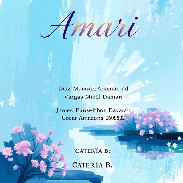 A captivating cover design for a fashion project titled "Amari"