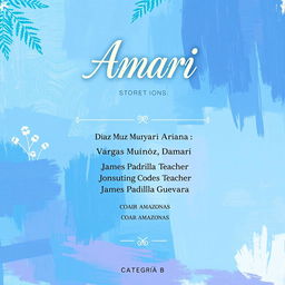 A captivating cover design for a fashion project titled "Amari"