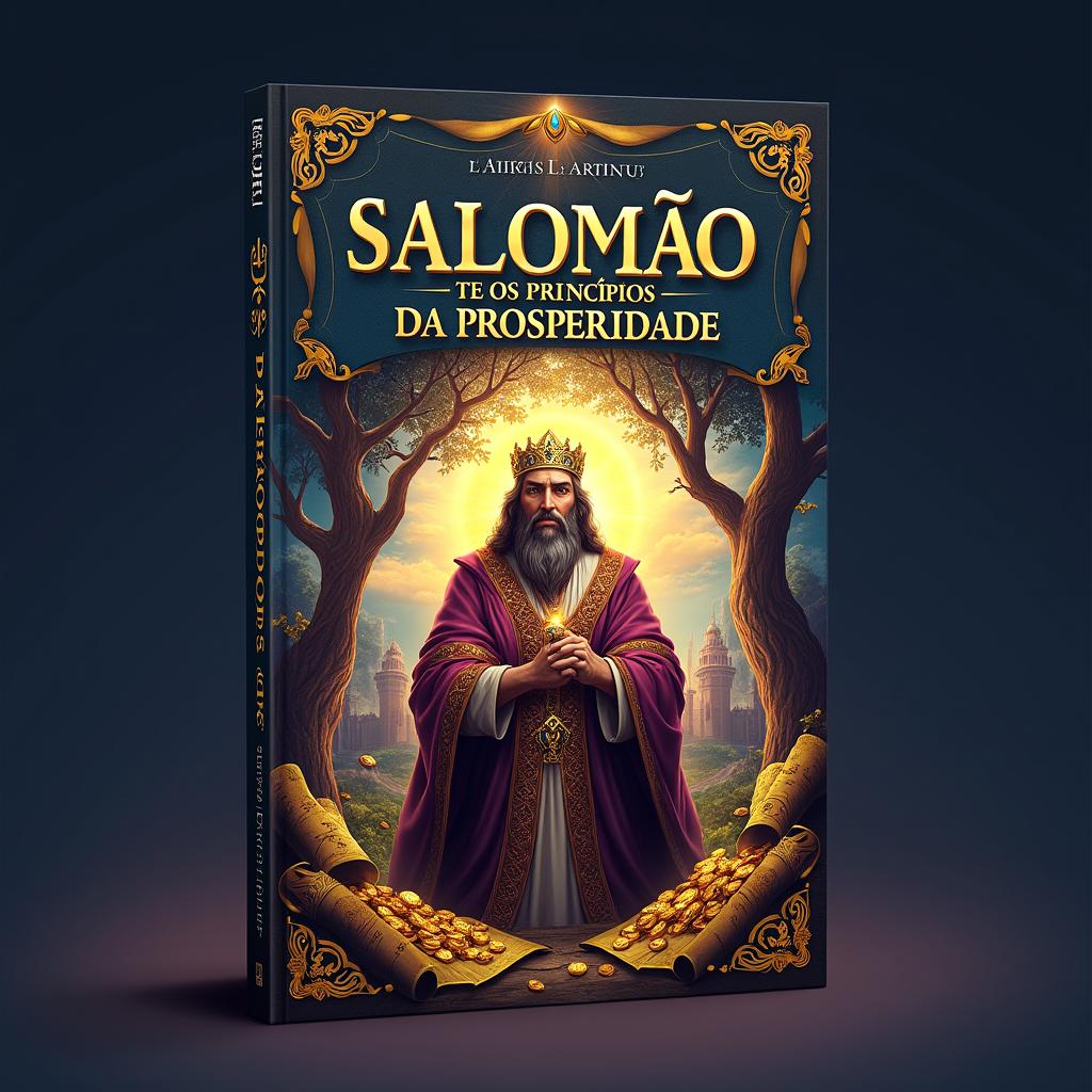 A captivating e-book cover design for 'Salomão e Os Princípios da Prosperidade'