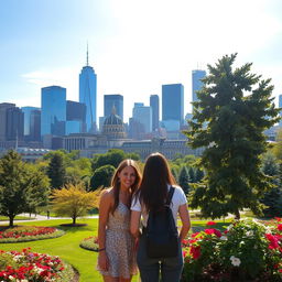 A picturesque city backdrop ideal for a photo spot with friends or loved ones