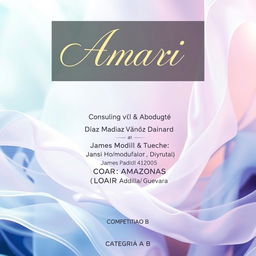 A stylish and artistic cover design for a fashion project titled "Amari"