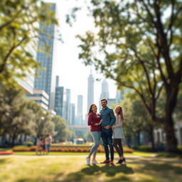 A captivating city landscape designed as an ideal photo spot, featuring a beautifully blurred background of urban architecture