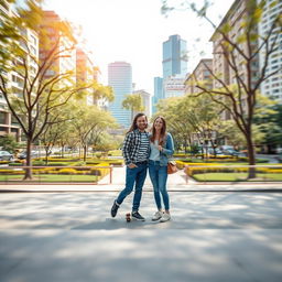 A captivating city landscape designed as an ideal photo spot, featuring a beautifully blurred background of urban architecture