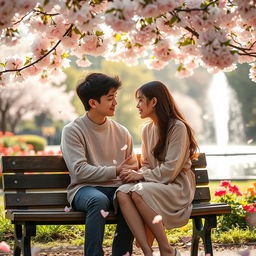 A tender and intimate scene inspired by 'whisper of the heart' featuring two young people deeply in love