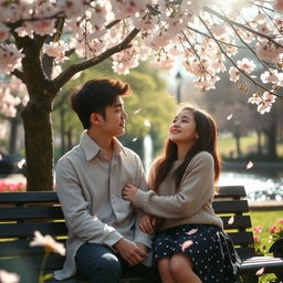 A tender and intimate scene inspired by 'whisper of the heart' featuring two young people deeply in love