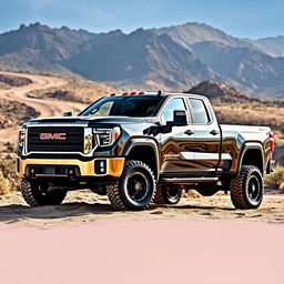 A powerful 2024 Sierra 3500 HD truck in a rugged and adventurous setting