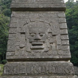 Nombre TIKAL representado como un glifo Maya antiguao