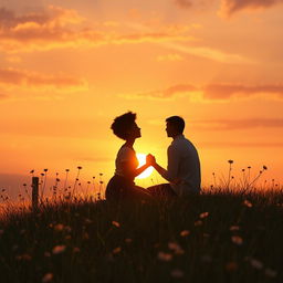 A romantic and heartwarming scene inspired by 'whisper of the heart,' depicting two young people in love sharing a quiet moment