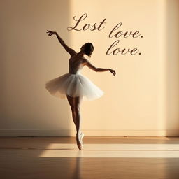 A ballerina dancing gracefully on her own, her movements full of emotion and longing