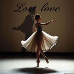 A ballerina dancing gracefully on her own, her movements full of emotion and longing