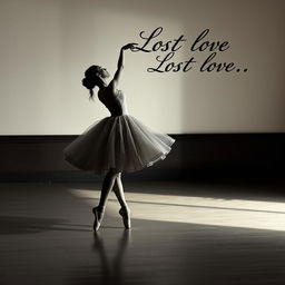 A ballerina dancing gracefully on her own, her movements full of emotion and longing