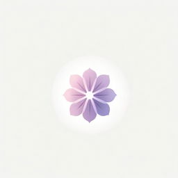 A stylish, minimalistic logo represented by a flower design with subtle rays radiating in all directions, rendered in gentle pink and violet hues, created specifically for establishment branding