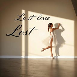 A ballerina gracefully dancing alone, her expression a mix of beauty and longing