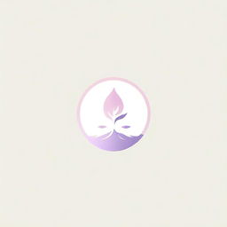 A stylish, minimalistic logo designed specifically for an aromatherapist, rendered in gentle pink and purple graphic hues, aimed for establishment branding