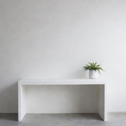 Mesa completa cubierta de un mantel blanco con fondo minimalista