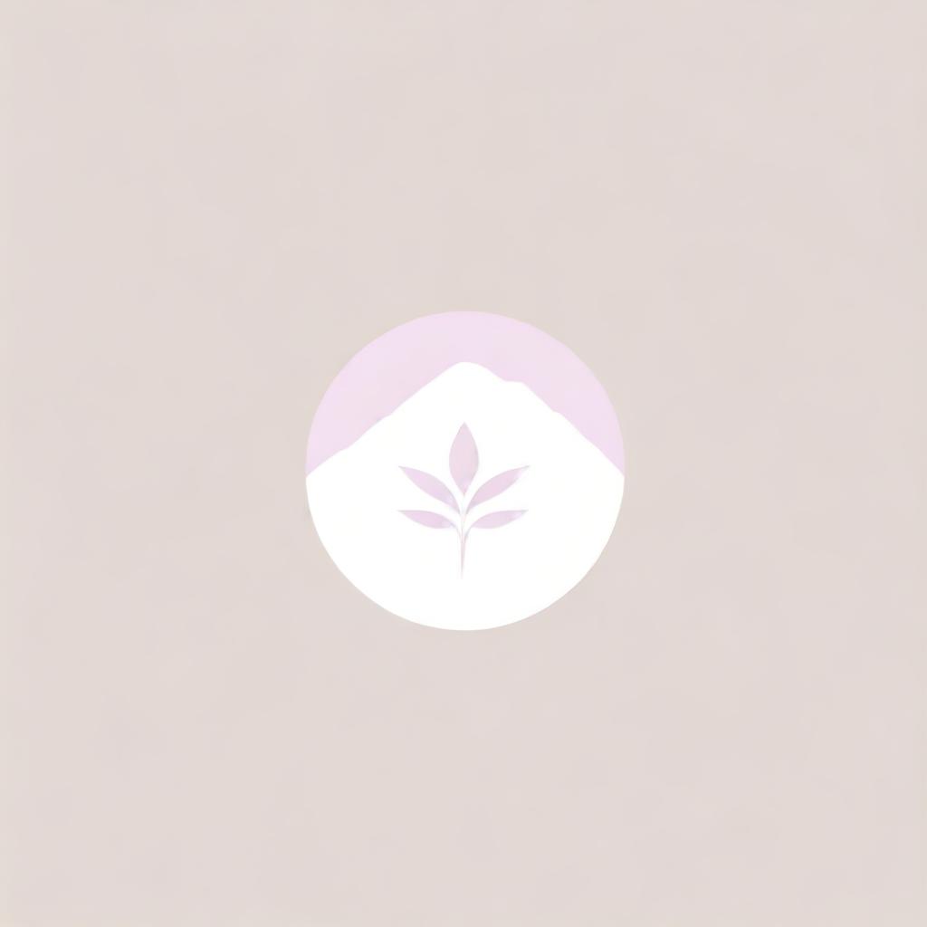 A stylish, minimalistically designed logo for an aromatherapist, graphically depicted using soft pink and purple shades, made specifically for an oligarchic audience