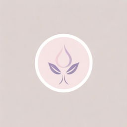 A stylish, minimalistically designed logo for an aromatherapist, graphically depicted using soft pink and purple shades, made specifically for an oligarchic audience