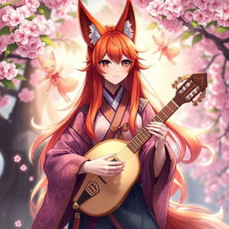 A bard character with fox-like features, embodying the spirit of a Kitsune