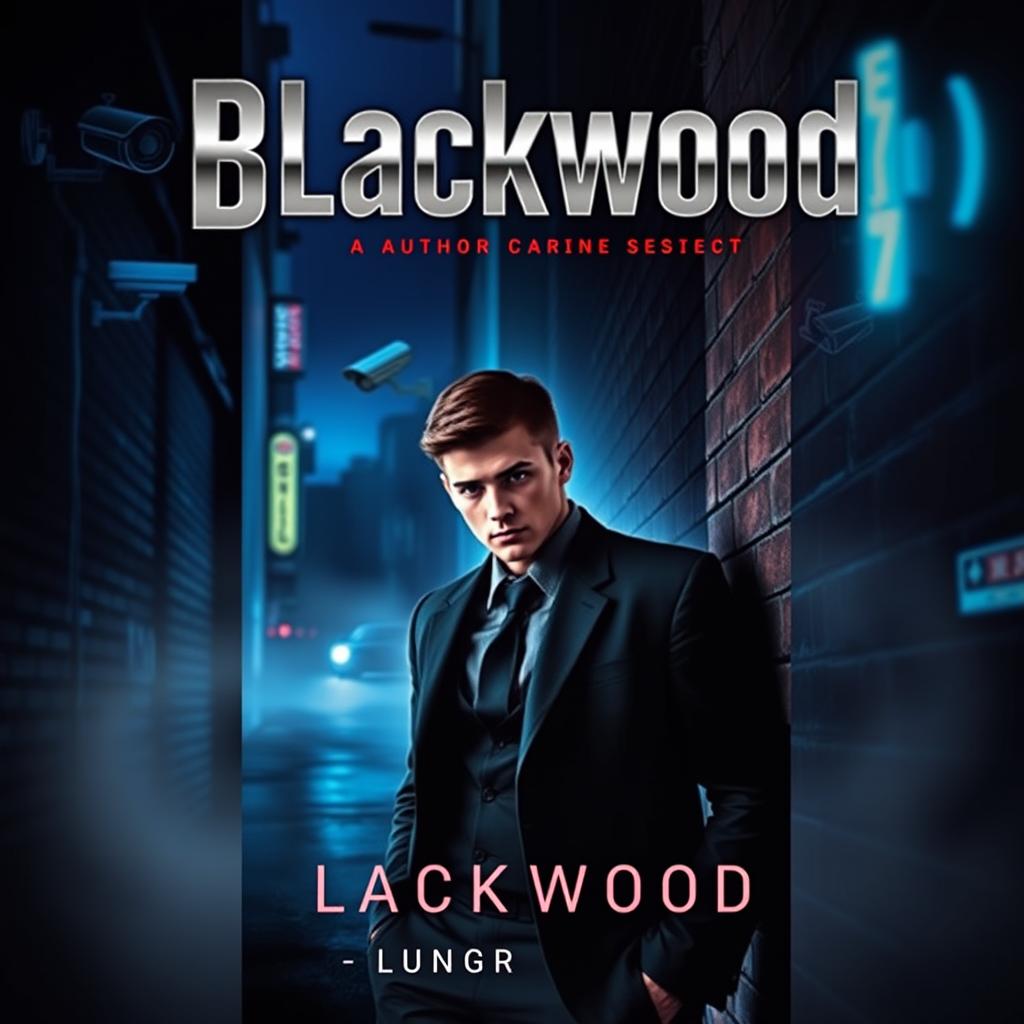 A book cover design for a spy thriller novel titled 'Blackwood'