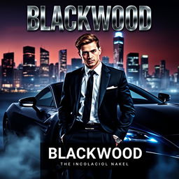 A captivating book cover design for a spy thriller novel titled 'Blackwood'