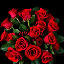 A stunning arrangement of vibrant red roses set against a deep black background