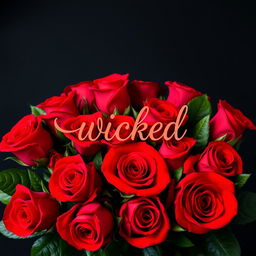 A stunning arrangement of vibrant red roses set against a deep black background