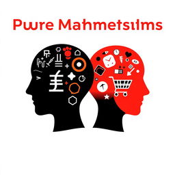 An artistic design featuring two head icons conjoined at the back, facing opposite directions—one looking to the left and the other to the right