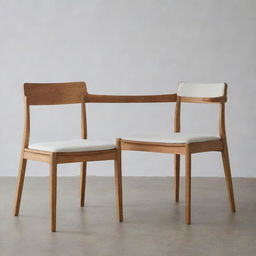 Wooden dining chairs with a comfy foam cushion on the seat