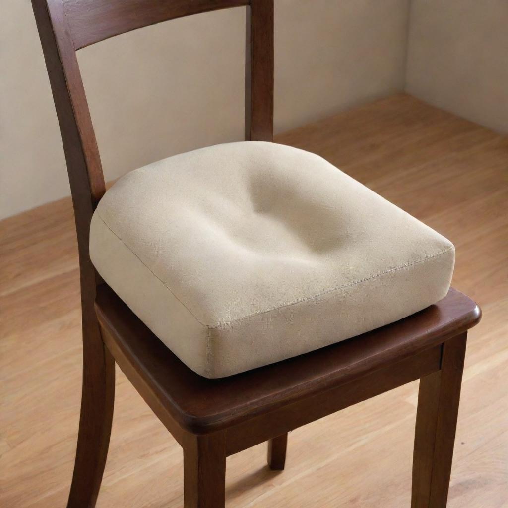 A flatter, yet comfortable foam dining chair cushion