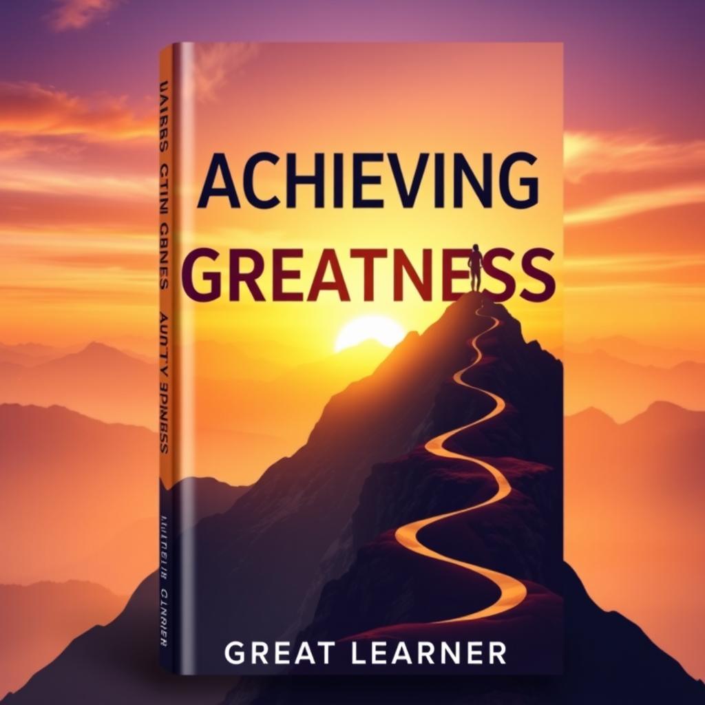 A dynamic and inspiring book cover design featuring the title "Achieving Greatness" in bold, modern typography