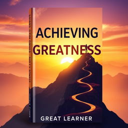 A dynamic and inspiring book cover design featuring the title "Achieving Greatness" in bold, modern typography