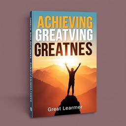 A captivating book cover design for the title "Achieving Greatness" by "Great Learner"