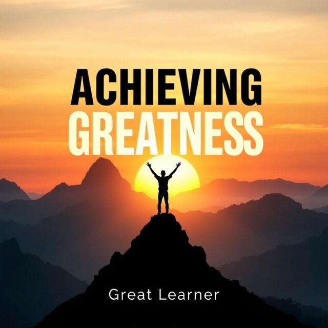 A captivating book cover design for the title "Achieving Greatness" by "Great Learner"