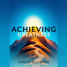 An inspiring and visually striking book cover for the title "Achieving Greatness" by "Great Learner"