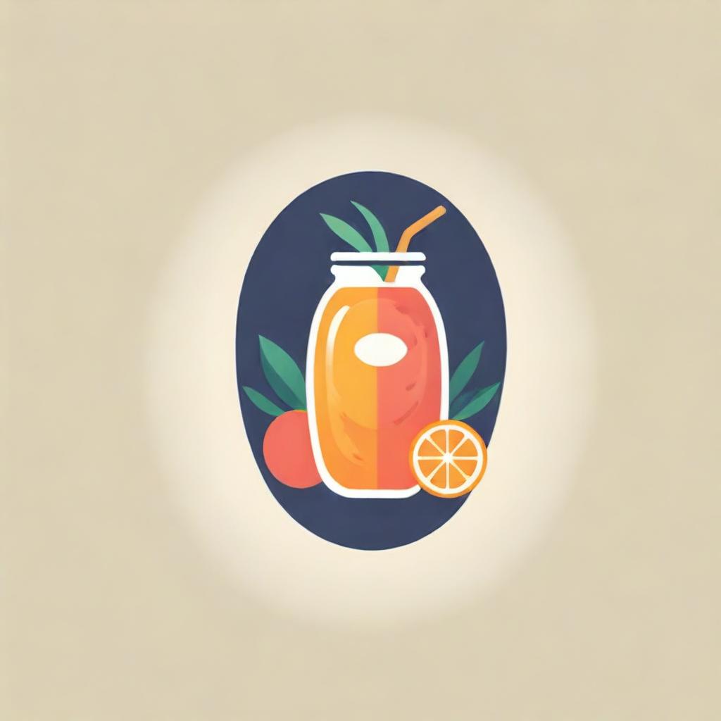 A bright and colorful logo for a fruit juice bar